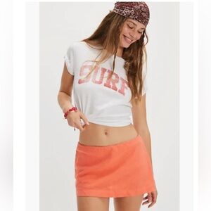 NWOT Free People My Little Micro Mini Cotton-Linen Skort